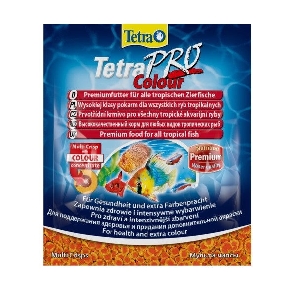Tetra PRO Colour Multi-Crisps 12г (пакетик) - корм для усиления и насыщенности окраса рыб (чипсы)