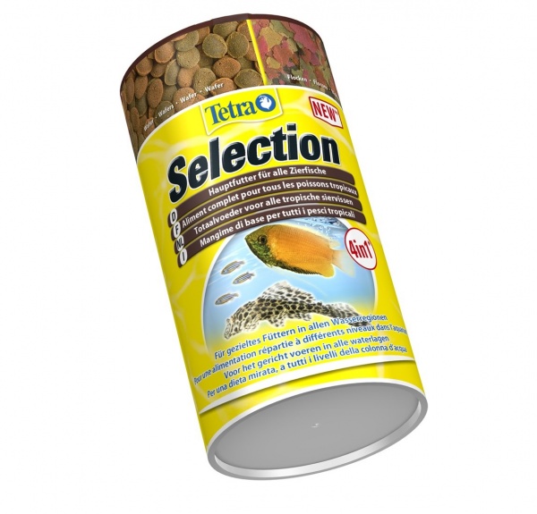 Tetra Selection 4 в 1 (250 мл) - хлопья, чипсы, гранулы, вафер микс