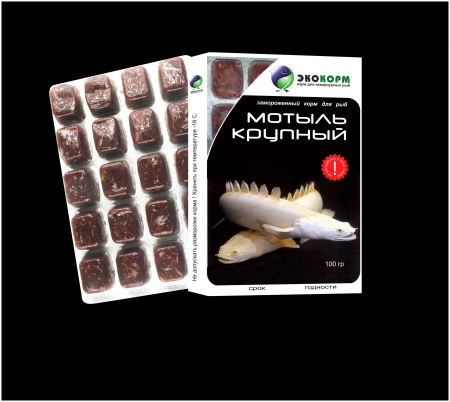 Мотыль крупный в блистере 100 гр. ЭкоКорм