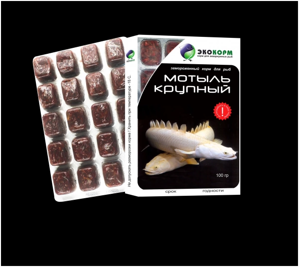 Мотыль крупный в блистере 100 гр. ЭкоКорм