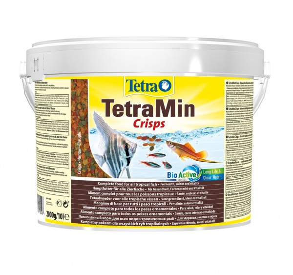 TetraMin Crisps 10л (ведро) - универсальный корм для рыб (чипсы)