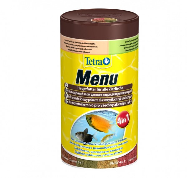 TetraMin Menu 250 мл - универсальный корм для рыб (меню из 4 видов корма)