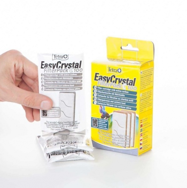 Сменные фильтрующие картриджи TETRA EasyCrystal FilterPack C 100с углем для аквариума Tetra Cascade Globe, 3шт