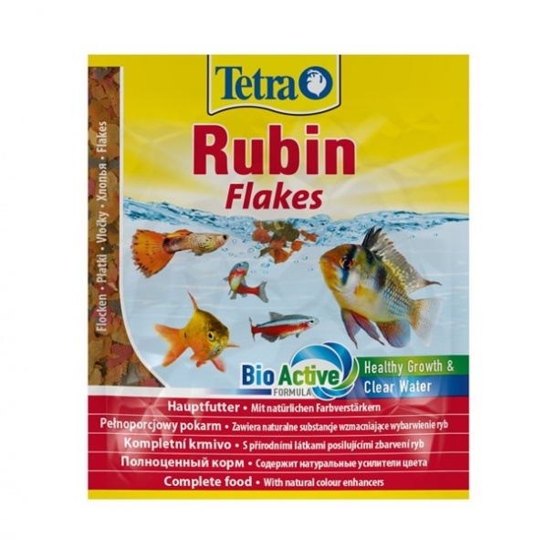 Tetra Rubin Flakes 12г (пакетик)- корм для усиления естественной окраски рыб (хлопья)