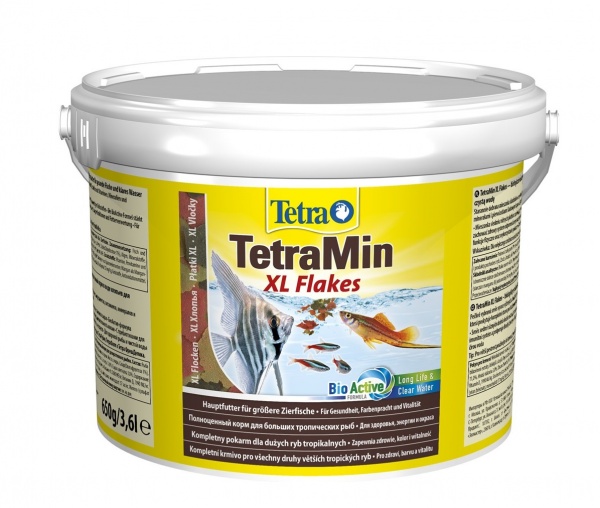 TetraMin XL Flakes 3,6л (ведро) - Универсальный корм для рыб (крупные хлопья)